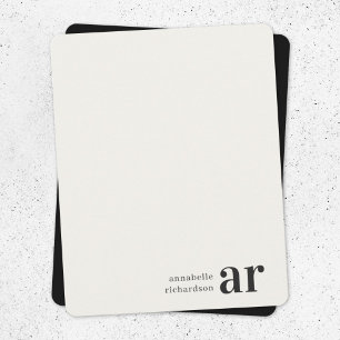 Carte De Correspondance Vintage Monogramme Retro Typographie Minimaliste