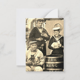 Carte De Correspondance Vintage Old Photo 3 Sailors Holding Cats