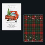 Carte De Correspondance Vintage Red Truck Christmas Tree<br><div class="desc">Vintage Red Truck Tree Family Christmas Party Carte d'invitation</div>