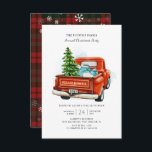 Carte De Correspondance Vintage Red Truck Christmas Tree<br><div class="desc">Vintage Red Truck Tree Family Christmas Party Invitation</div>