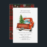 Carte De Correspondance Vintage Red Truck Christmas Tree<br><div class="desc">Vintage Red Truck Tree Family Christmas Party Invitation</div>
