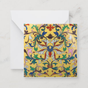 Carte De Correspondance Vintage rétro Floral Minton Carrelage Botanique