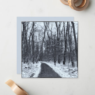 Carte De Correspondance Vintage Style Photo Hiking Trail in Winter