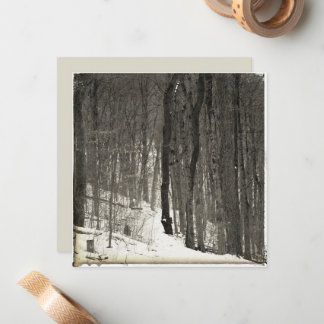 Carte De Correspondance Vintage Style Snowy Forest 