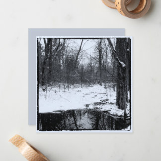 Carte De Correspondance Vintage Style Winter Photo Hiking Trail