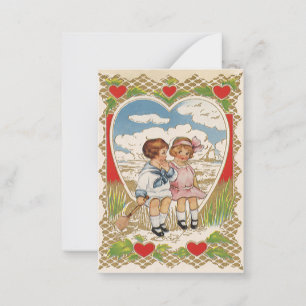 Carte De Correspondance Vintage Victorian Valentines Day Enfants dans le c