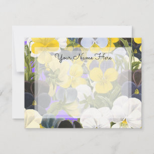 Carte De Correspondance Violets floraux et Motif de sansy modifiables