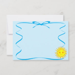 Carte De Correspondance Visage heureux Ruban de soleil Dessin