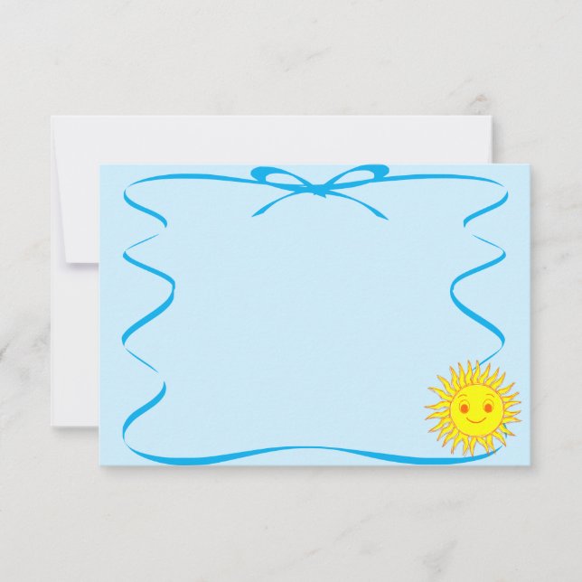 Carte De Correspondance Visage heureux Ruban de soleil Dessin (Devant)