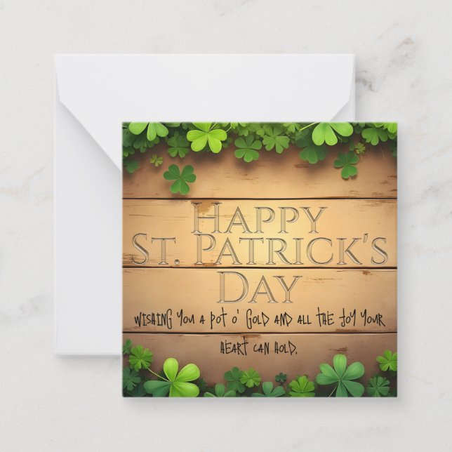 Carte De Correspondance Vœux chanceux de la Saint-Patrick 🍀 (Devant)