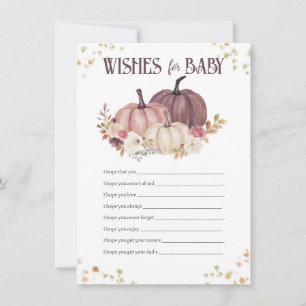 Carte De Correspondance Voeux Citrouilles floraux pour bébé, souhaits bien