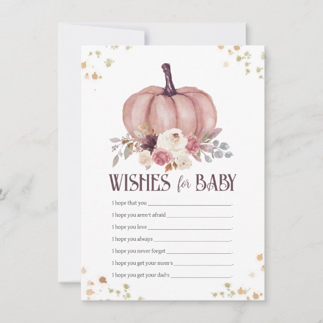 Carte De Correspondance Voeux Citrouilles floraux pour bébé\, voeux bien (Devant)