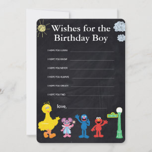 Carte De Correspondance Vœux d'anniversaire garçon sur tableau noir avec l