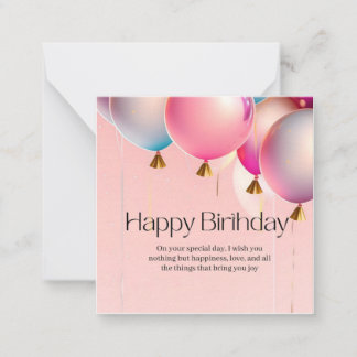Carte De Correspondance Vœux d'anniversaire rose