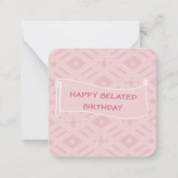 Vœux d'anniversaire tardifs rose