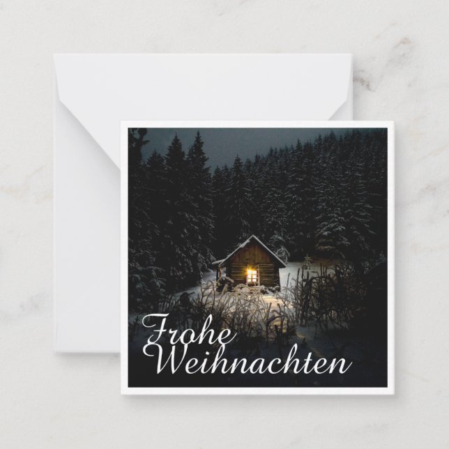 Carte De Correspondance Vœux de Noël avec maison de sorcière (Devant)