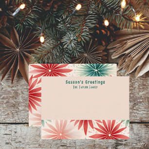 Carte De Correspondance Vœux de Noël rétro élégants