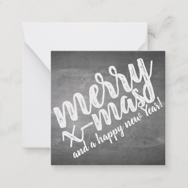 Carte De Correspondance Vœux de Noël sur le tableau noir (Devant)