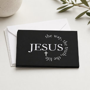 Carte De Correspondance voie de Jésus, vérité, vie Jean 14:6 Croix