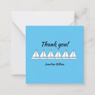Carte De Correspondance Voilier Anniversaire Note de remerciements