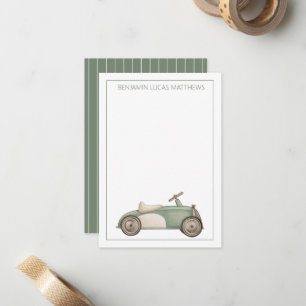 Carte De Correspondance Voiture jouet vintage verte et blanche personnalis