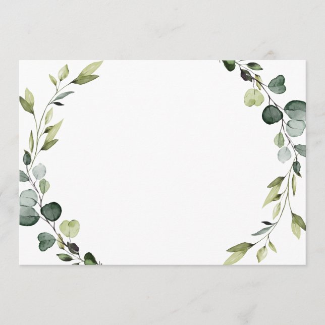 Carte De Correspondance Voiture moderne Eucalyptus Folithe Wreath Frame No (Devant)