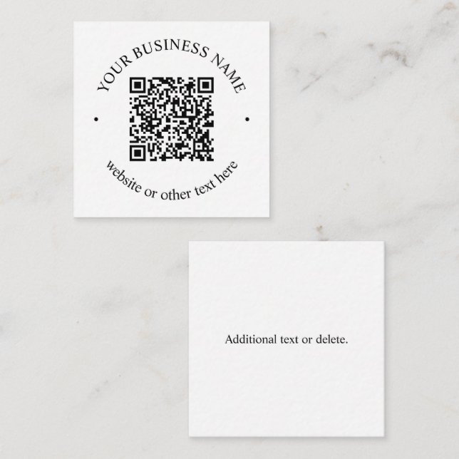 Carte De Correspondance Votre code QR téléchargé avec texte circulaire mod (Devant / Derrière)