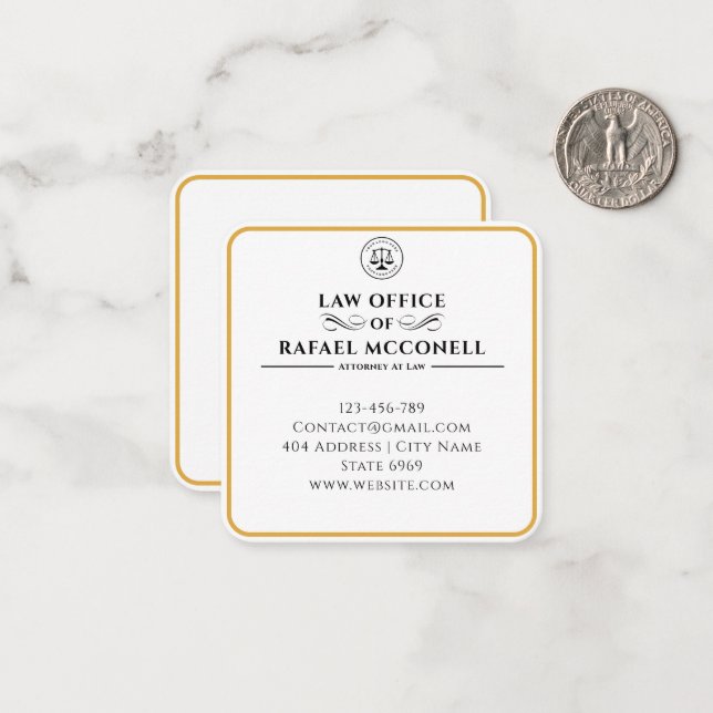 Carte De Correspondance Votre entreprise de logo | Procureur (Devant/Arrière en situation)