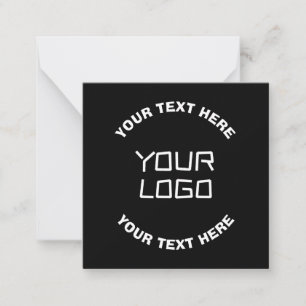 Carte De Correspondance Votre logo ou image et texte modifiable   Noir & B