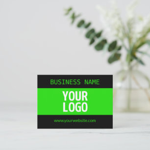 Carte De Correspondance Votre logo ou image   Noir et vert brillant
