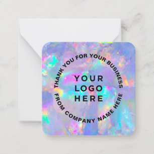 Carte De Correspondance Votre logo pierre holographique arc-en-ciel Merci