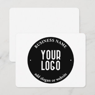 Carte De Correspondance Votre texte et logo téléchargé   Noir et blanc mod