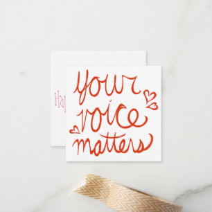 Carte De Correspondance Votre voix compte Valentine