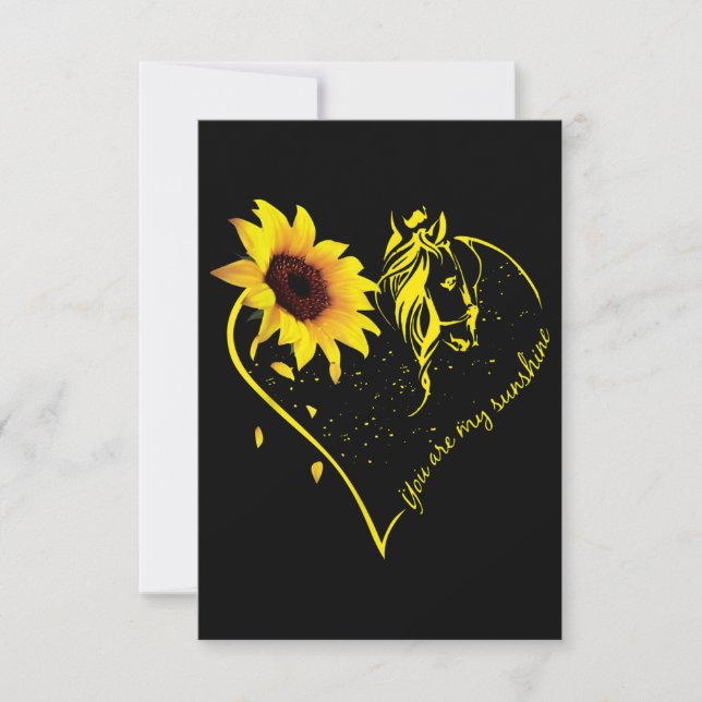 Carte De Correspondance Vous Êtes Mon Sunshine Tournesol Et Cheval (Devant)