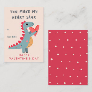 Carte De Correspondance Vous faites mon coeur Saur Dinosaur Pun Valentine
