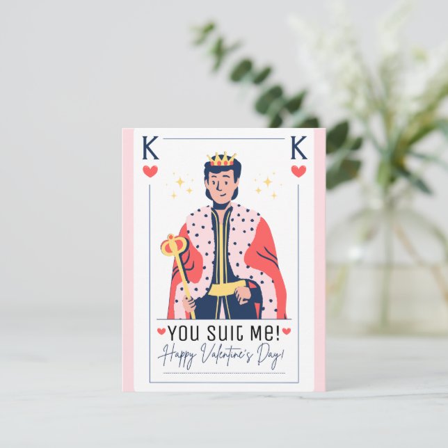 Carte De Correspondance Vous me convenez Roi des cœurs Saint-Valentin (Debout devant)