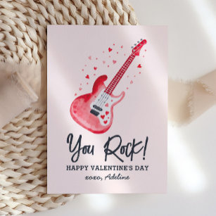 Carte De Correspondance Vous Rock Guitare Électrique Enfants Valentines Jo