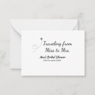 Carte De Correspondance Voyager douche nuptiale ajouter nom date de manque