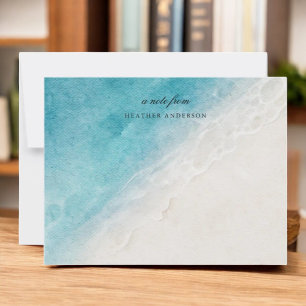 Carte De Correspondance Watercolor Beach Ocean Stationalisation personnali