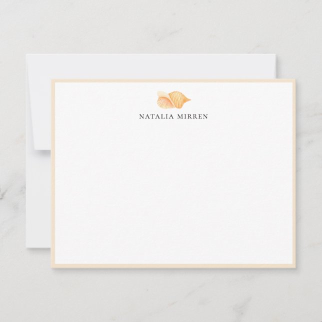 Carte De Correspondance Watercolor Beach Seashell (Devant)