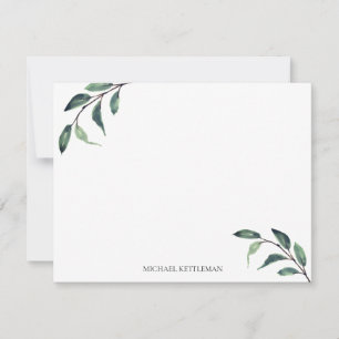 Carte De Correspondance Watercolor Greenery