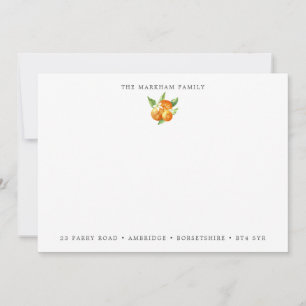 Carte De Correspondance Watercolor Oranges Adresse de famille