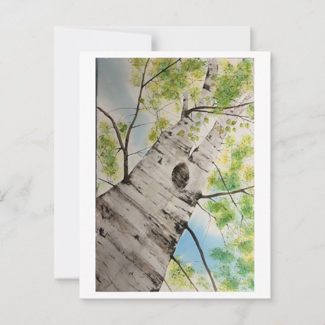 Carte De Correspondance Watercolor Tree  (Devant)