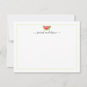 Carte De Correspondance Watercolor Watermelon Green Border personnalisée
