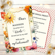 Watercolor Wildflower Will you be my Bridesmaid