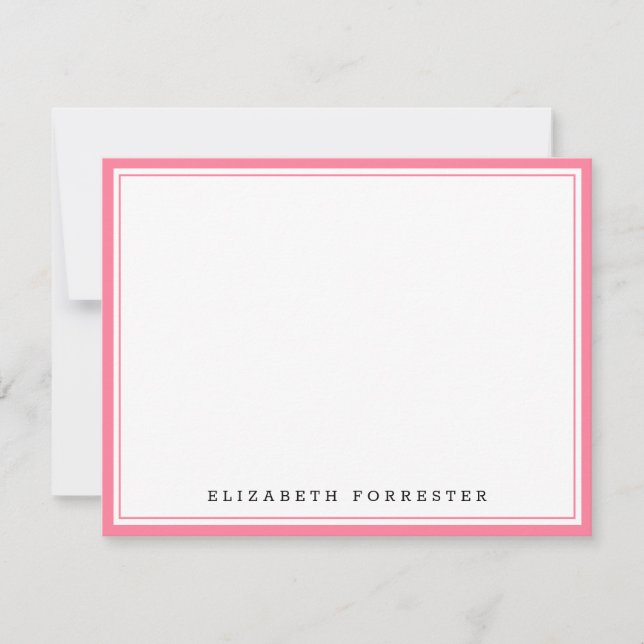 Carte De Correspondance Watermelon Rose Classic Double Bordure (Devant)