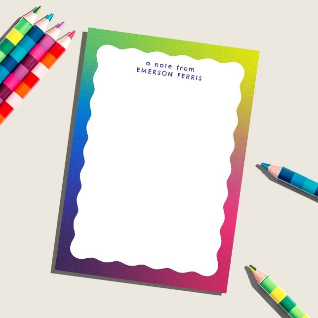 Carte De Correspondance Wavy edge tendance rétro nom du gosse (Créateur téléchargé)