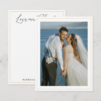 Carte De Correspondance Wedding Couple Photo Name Love And Thanks 