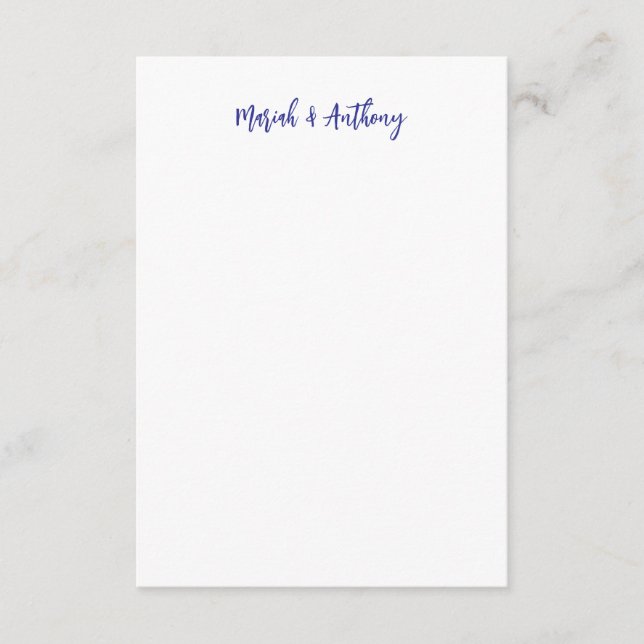 Carte De Correspondance Wedding Elegant Creative Classical Blue White (Devant)