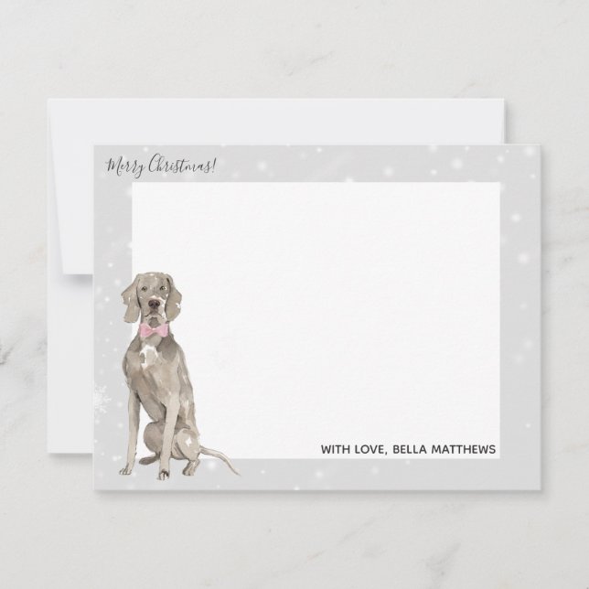 Carte De Correspondance Weimaraner Dog Home pour les Fêtes de Noël (Devant)